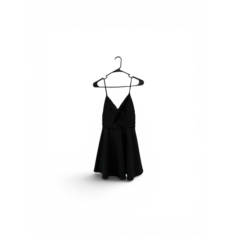 Windsor Black Skater Dress Twist Front Keyhole V-Neck Mini Dress‎ Womens Medium